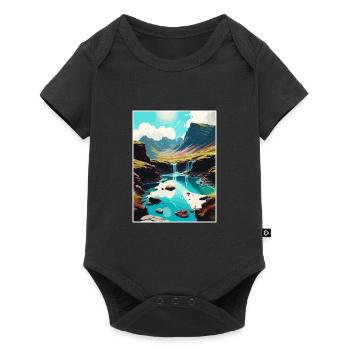 Île de Skye Ecosse Vintage voyage affiche WPA - Body à manches courtes Premium Bébé - noir - Devant
