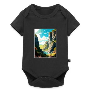 Cheddar Gorge England Vintage Reiseposter WPA - Baby Premium Kurzarmbody - Schwarz - Vorne