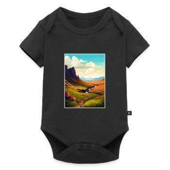 Île de Skye Ecosse Vintage voyage affiche WPA - Body à manches courtes Premium Bébé - noir - Devant