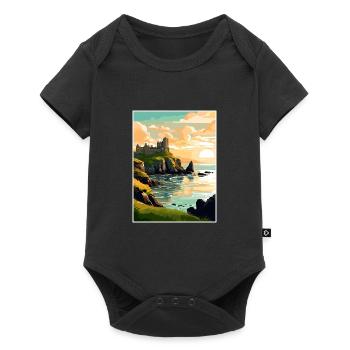Dunluce Castle Irlande Vintage Travel Poster WPA - Body à manches courtes Premium Bébé - noir - Devant