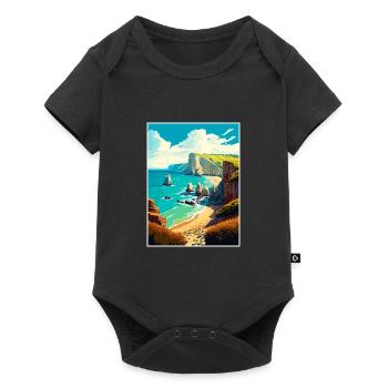 Côte jurassique Angleterre Affiche de voyage vintage WPA - Body à manches courtes Premium Bébé - noir - Devant