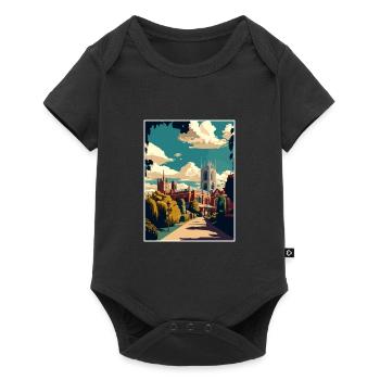 Bury S Edmunds England Vintage Reiseposter WPA - Baby Premium Kurzarmbody - Schwarz - Vorne