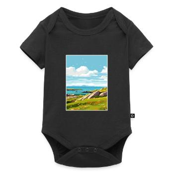 Île de Barra Ecosse Vintage voyage affiche WPA - Body à manches courtes Premium Bébé - noir - Devant