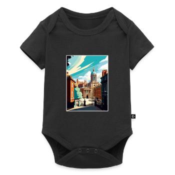 Leeds Angleterre Yorkshire Vintage voyage affiche WPA - Body à manches courtes Premium Bébé - noir - Devant