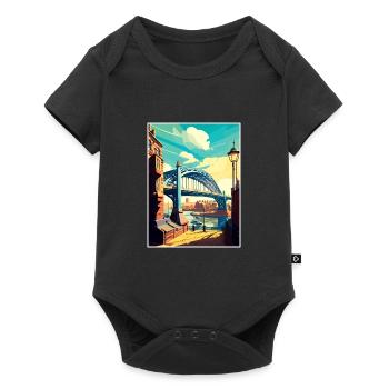 Newcastle England Vintage Travel Poster Souvenir - Baby Premium short-sleeve bodysuit - black - Front
