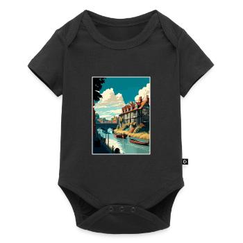 Canterbury Angleterre Kent Vintage voyage affiche WPA - Body à manches courtes Premium Bébé - noir - Devant