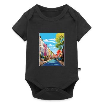 Notting Hill Londres Vintage voyage affiche Souvenir - Body à manches courtes Premium Bébé - noir - Devant