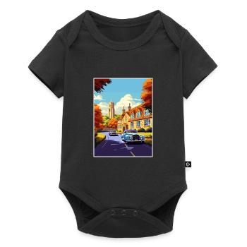 Cotswolds Angleterre Royaume-Uni Vintage voyage affiche WPA Art - Body à manches courtes Premium Bébé - noir - Devant