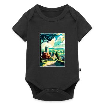 Cotswolds Angleterre Royaume-Uni Vintage voyage affiche WPA Art - Body à manches courtes Premium Bébé - noir - Devant
