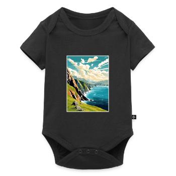 Slieve League Irland Vintage Reiseposter WPA - Baby Premium Kurzarmbody - Schwarz - Vorne