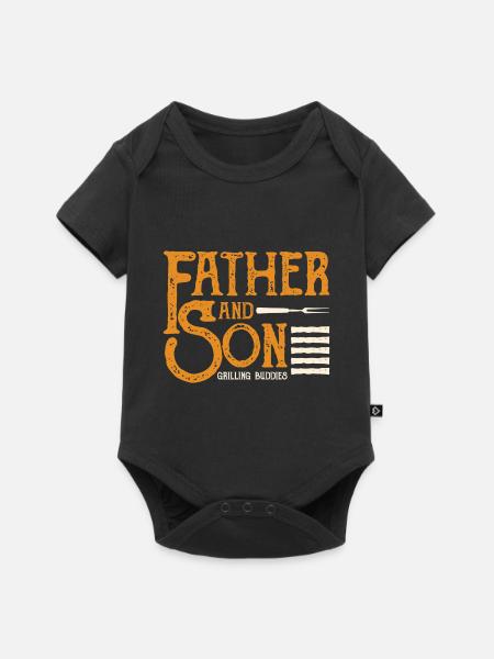 Father and Son - Baby Premium Kurzarmbody - Schwarz