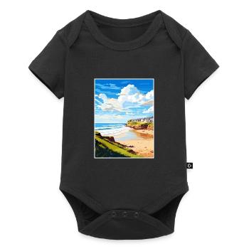 Polzeath Cornwall Vintage voyage affiche Souvenir - Body à manches courtes Premium Bébé - noir - Devant