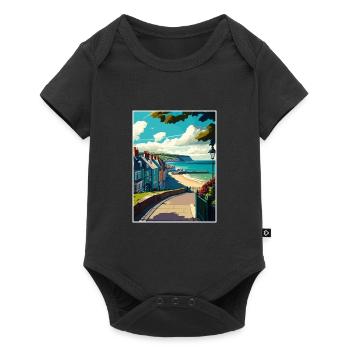 Lyme Regis England Vintage Travel Poster Souvenir - Baby Premium short-sleeve bodysuit - black - Front