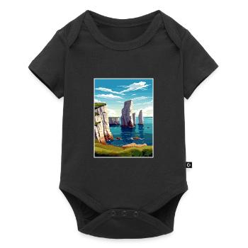 Beachy Head Sussex Vintage voyage affiche Souvenir - Body à manches courtes Premium Bébé - noir - Devant