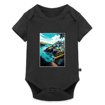 Ilfracombe Angleterre Vintage voyage affiche Souvenir - Body à manches courtes Premium Bébé - noir - Devant
