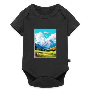Ben Nevis Schottland Vintage Reise Poster Souvenir - Baby Premium Kurzarmbody - Schwarz - Vorne