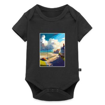Hythe England Kent Vintage Reiseposter Souvenir - Baby Premium Kurzarmbody - Schwarz - Vorne