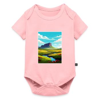 Ben Bulben Irland Vintage Reiseposter Souvenir - Baby Premium Kurzarmbody - Rosa - Vorne