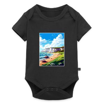 Dover England Kent Vintage Reiseposter Souvenir - Baby Premium Kurzarmbody - Schwarz - Vorne