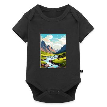 Ben Nevis Ecosse Vintage voyage affiche Souvenir - Body à manches courtes Premium Bébé - noir - Devant