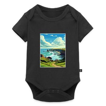 Hartland Quay Devon Vintage Travel Poster Souvenir - Baby Premium short-sleeve bodysuit - black - Front