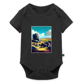 Bodmin Moor England Vintage Reiseposter Souvenir - Baby Premium Kurzarmbody - Schwarz - Vorne