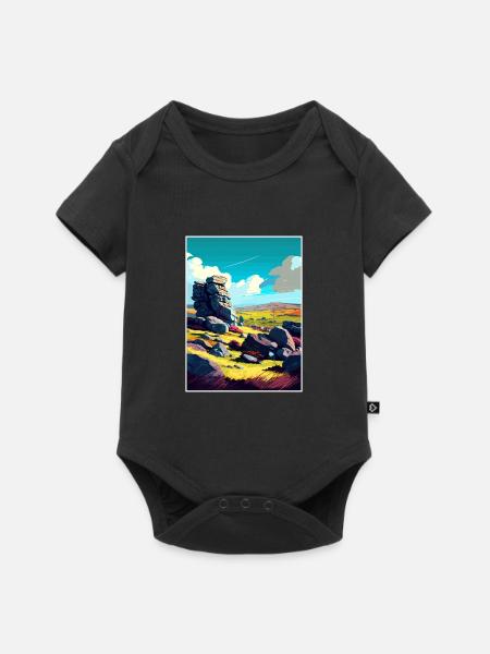 Bodmin Moor England Vintage Reiseposter Souvenir - Baby Premium Kurzarmbody - Schwarz