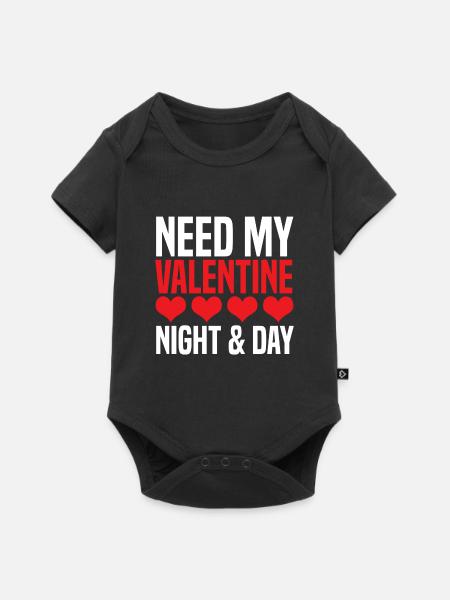 valentine - Baby Premium Kurzarmbody - Schwarz