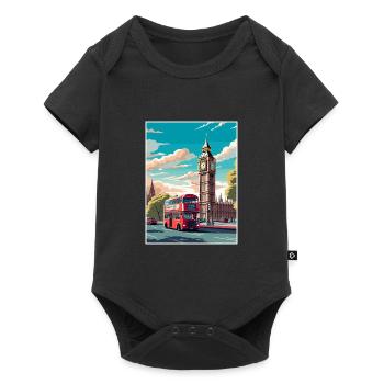 Big Ben Londres Vintage voyage affiche WPA Souvenir - Body à manches courtes Premium Bébé - noir - Devant