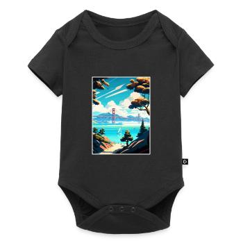 San Francisco Bay Area California Travel Poster - Baby Premium short-sleeve bodysuit - black - Front
