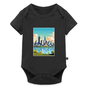 Montréal Montrealgift Canada Affiche de voyage Vintage - Body à manches courtes Premium Bébé - noir - Devant