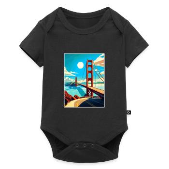 San Francisco Golden Gate California Travel Poster - Baby Premium short-sleeve bodysuit - black - Front