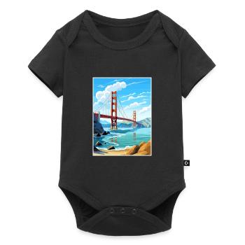 San Francisco Golden Gate California Travel Poster - Baby Premium short-sleeve bodysuit - black - Front