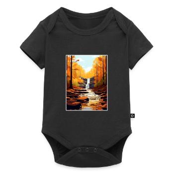 Souvenir du parc d’État de Ricketts Glen en Pennsylvanie - Body à manches courtes Premium Bébé - noir - Devant