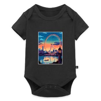 London Eye Vintage Travel Poster WPA Souvenir - Baby Premium short-sleeve bodysuit - black - Front