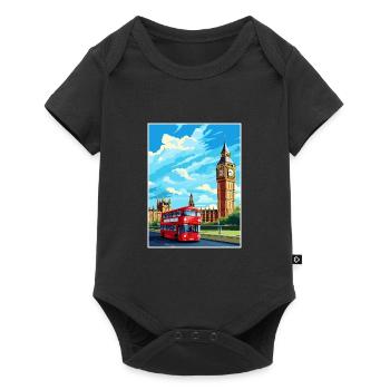 London England Vintage Travel Poster WPA Souvenir - Baby Premium short-sleeve bodysuit - black - Front