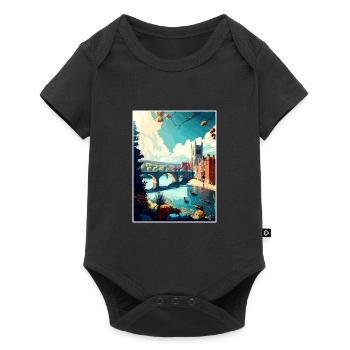 Exeter England Vintage Travel Poster WPA Souvenir - Baby Premium short-sleeve bodysuit - black - Front