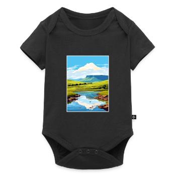 Brecon Beacons Vintage Travel Poster WPA Souvenir - Baby Premium short-sleeve bodysuit - black - Front
