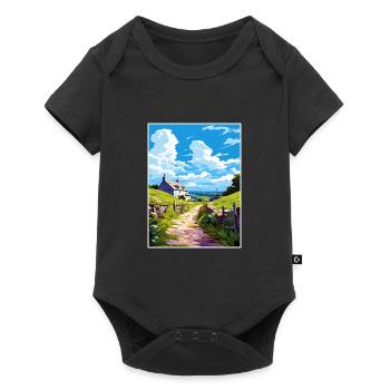 St Neot Cornwall Vintage Reiseposter Souvenir - Baby Premium Kurzarmbody - Schwarz - Vorne