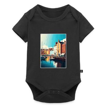 Weymouth, Angleterre, Affiche de voyage vintage, Souvenir - Body à manches courtes Premium Bébé - noir - Devant