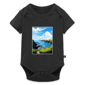 Mullion Cornwall Vintage voyage affiche Souvenir - Body à manches courtes Premium Bébé - noir - Devant