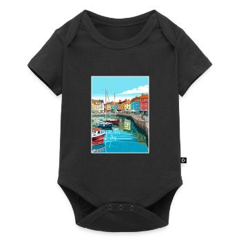 Weymouth Angleterre Vintage voyage affiche Souvenir - Body à manches courtes Premium Bébé - noir - Devant