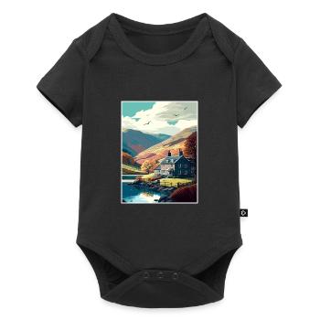 Grasmere Angleterre Vintage voyage affiche Souvenir - Body à manches courtes Premium Bébé - noir - Devant