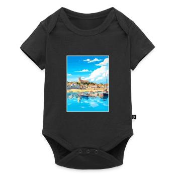 Penzance Cornwall Vintage voyage affiche Souvenir - Body à manches courtes Premium Bébé - noir - Devant