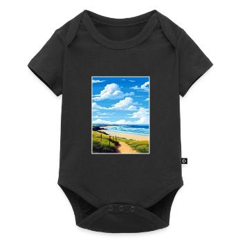 Polzeath Cornwall Vintage voyage affiche Souvenir - Body à manches courtes Premium Bébé - noir - Devant