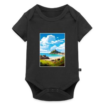 Marazion Cornwall Vintage Reiseposter Souvenir - Baby Premium Kurzarmbody - Schwarz - Vorne