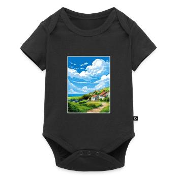 St Agnes Cornwall Vintage Reiseposter Souvenir - Baby Premium Kurzarmbody - Schwarz - Vorne