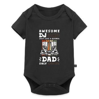 Vinyl Record Techno Dancing Turntable - Baby Premium short-sleeve bodysuit - black - Front