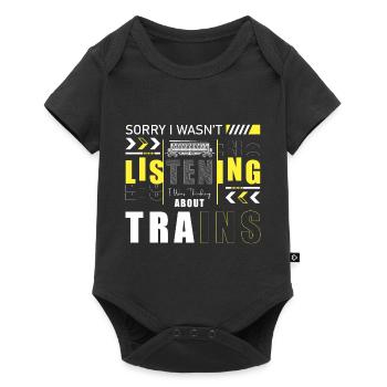 Chemin de fer Trains Train Guiding Passion - Body à manches courtes Premium Bébé - noir - Devant