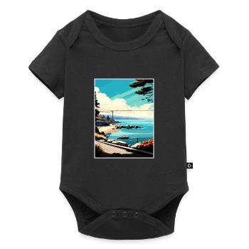 Monterey Bay Californie Vintage voyage affiche WPA - Body à manches courtes Premium Bébé - noir - Devant